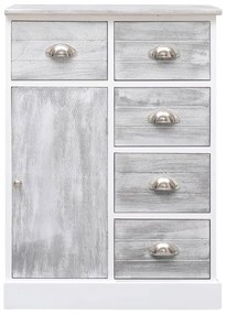 Aparador com 10 gavetas 113x30x79 cm madeira cinzento