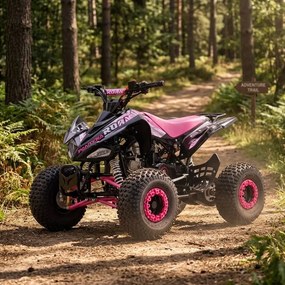 Mini moto 4 gasolina para crianças de 110cc Automática Roan Pantera R7 C/ Marcha atras e Limitador Rosa