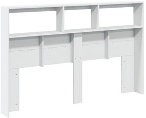 Armário de cabeceira com luzes LED 160x17x102 cm branco