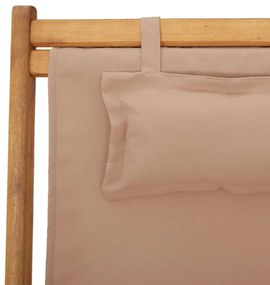Cadeiras praia dobráveis 2 pcs tecido/madeira cinza-acastanhado
