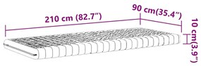 Colchão de espuma 90x210 cm 7 zonas dureza 20 ILD branco