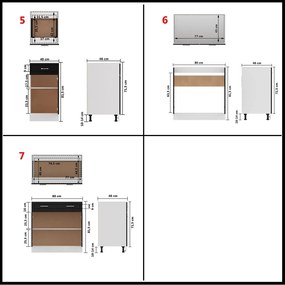 7 pcs conjunto armários de cozinha contraplacado preto