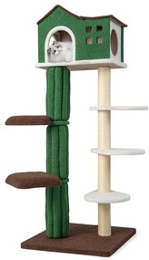 Árvore para gatos fofa de 34,5 polegadas e 4 camadas com bolas que tilintam e azul condomínio