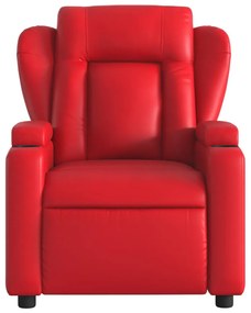 Poltrona de massagens reclinável couro artificial vermelho