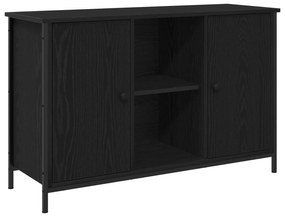 vidaXL Cabinet de TV Carvalho Negro 101x35x65 cm Madeira Derivada e Aço