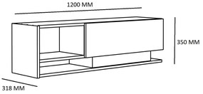 Móvel TV Damla – Branco – 120x35x31,8 cm
