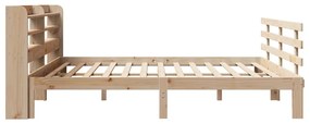 Estrutura de cama com cabeceira 200x200 cm pinho maciço