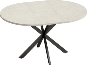 HOMCOM Mesa de jantar extensível oval para 4 a 6 pessoas, mesa de cozinha com extensão 100-135 cm, efeito pedra cinza | Aosom Portugal
