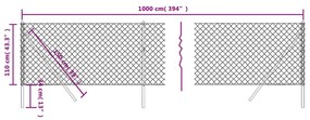 Cerca de arame 1,1x10 m antracite