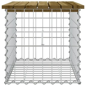Banco de jardim c/ design gabião 63x44x42 cm pinho impregnado