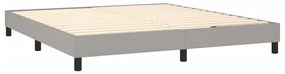 Cama box spring c/ colchão e LED 160x200 cm tecido cinza-claro