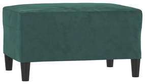 4 pcs conjunto de sofás com almofadas veludo verde-escuro