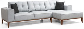 Sofá-Cama de Canto Montana - Cinza Claro - 288 x 160 x 91 x 85 cm