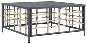 11pcs conjunto lounge de jardim c/ almofadões vime PE antracite