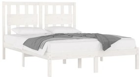 Estrutura de cama 120x200 cm pinho maciço branco