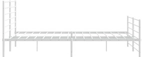 Estrutura de cama com cabeceira e pés 183x213 cm metal branco