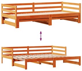 Sofá-cama com gavetão e gavetas 90x190 cm madeira de pinho