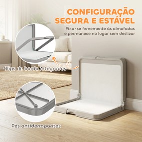 Sanitário Dobrável para Cães 86x62 cm Tabuleiro Higiênico Treino 3 Almofadas Pés Antiderrapantes Cinzento