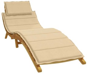 vidaXL Almofadão para espreguiçadeira 186x58x4cm mesclado tecido bege
