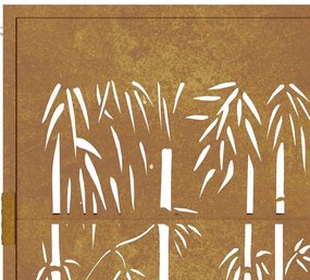 Portão de jardim 105x155 cm aço corten design bambu