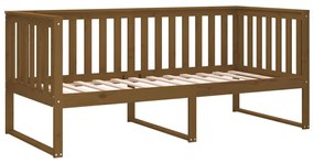 Sofá-cama 90x190 cm madeira de pinho maciça castanho mel