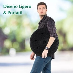 Mesa redonda de 50mm jardim para guarda-sol de 38mm Mesa de guarda-sol de madeira sintética portátil para pátio Piscina Praia Jardim Preta