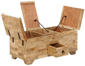 Mesa de centro madeira de mangueira maciça 80x40x35 cm