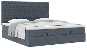 Estrutura cama otomana colchões 160x200 cm cinzento escuro