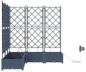 Jardineiras com Sistema de Irrigação 5 pcs Cinzento