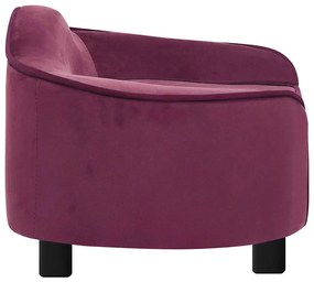 Sofá para cães 67x47x36 cm pelúcia bordô