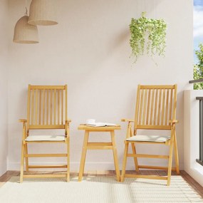 Almofadas de assento de jardim 2 pcs 45x45x2 cm cor creme