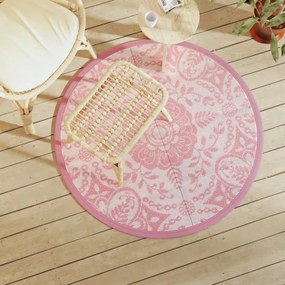 Tapete de exterior Ø120 cm ARAKIL PP Rosa