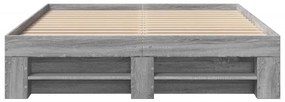 Estrutura de cama 135x190 cm derivados de madeira cinza sonoma