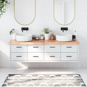 vidaXL Bancada p/ WC 180x50x(2-6) cm madeira maciça tratada castanho