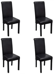 vidaXL Cadeiras de jantar 4 pcs couro artificial preto