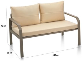 Conjunto de Lounge de Jardim Arya – Sofá de 2 Lugares, 2 Poltronas Ind