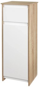 Kleankin Armário de banheiro baixo Armário de madeira com gaveta e armário com 2 prateleiras para sala Quarto Cozinha 32,6x30x90 cm | Aosom Portugal
