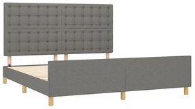 Estrutura de cama 180x200 cm tecido cinzento-escuro