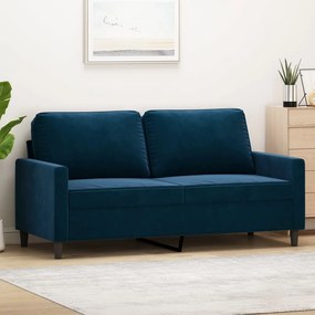 vidaXL Sofá de 2 lugares veludo 140 cm azul