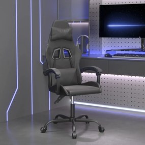 vidaXL Cadeira de gaming couro artificial preto