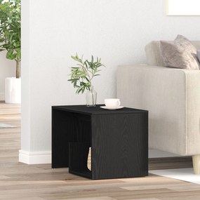 Mesa de Apoio vidaXL Preta em Madeira de Carvalho 59x36x38 cm