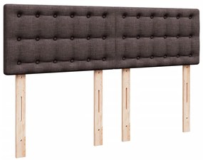 Cama com molas/colchão 160x200 cm tecido castanho-escuro