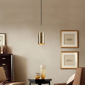 Candeeiro de Teto Kem – Dourado e Preto – 9 cm x 124 cm