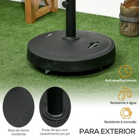 Base para Chapéu de Sol de Resina 23,5 kg com Rodas e Alça Retrátil Ba