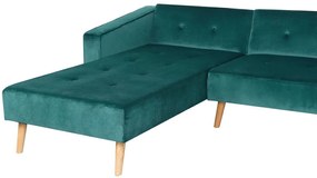 Sofá de canto em veludo verde versão direita VADSO Beliani