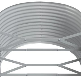 Canteiro elevado jardim 249x100x68 aço revestido a pó cinzento