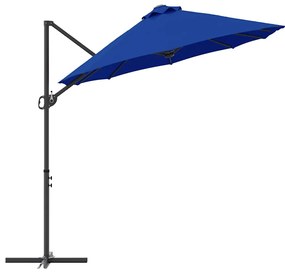 Guarda-sol cantilever de jardim azul ciano 372 x 198 x 253 cm