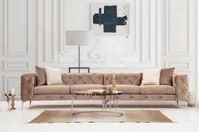 Sofá de 4 Lugares Como – Creme Escuro – 344x90x72 cm