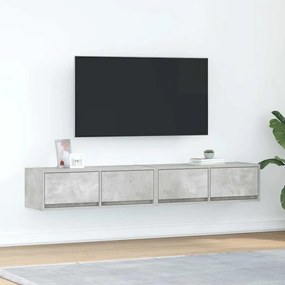 vidaXL Móveis de TV 2pcs 80x31x25,5cm madeira processada cinza cimento