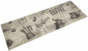 Tapete de cozinha lavável 60x180 cm veludo padrão café cinzento